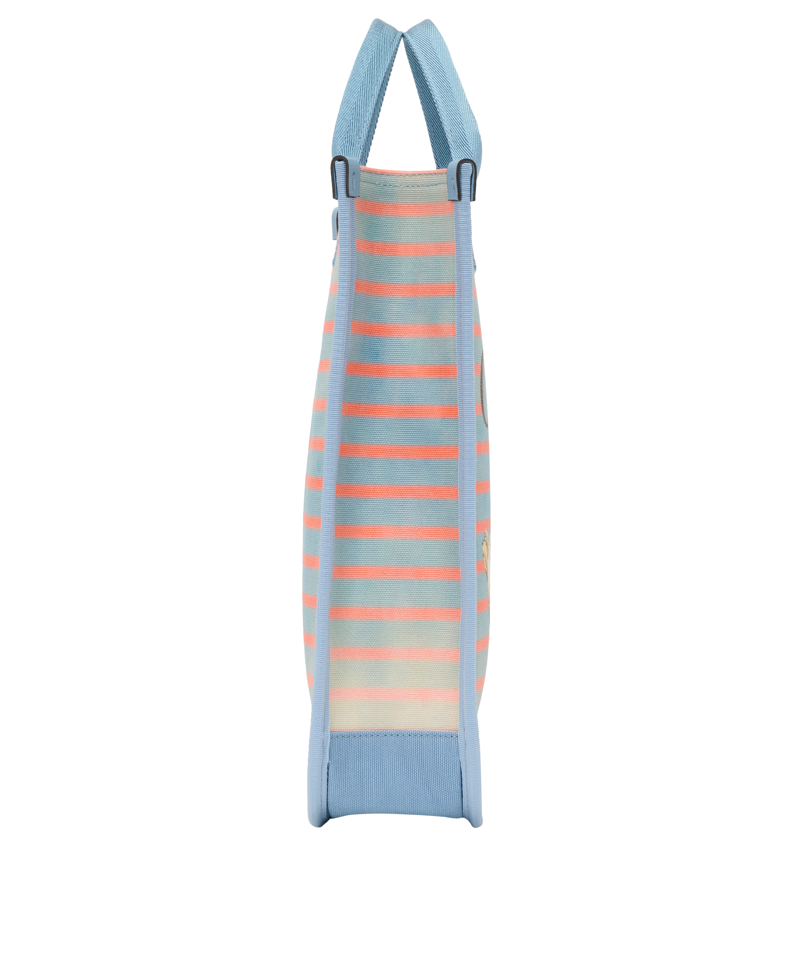 X Peter Rabbit Striped Tote, &pound;450, Handbags, Blue/Orange, Canvas, Side view